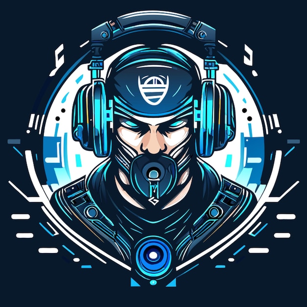 Vector techno musik camisa logotipo hardbass ilustración realista detalles limpios ilustración vectorial