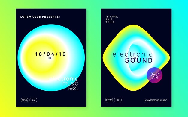 Techno Party Gradient Pattern para el concepto de portada Jazz Glitch Fo
