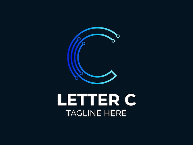 Technologies C Logo C Letter Logo Design Vector Editable Text