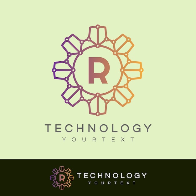 Technology initial letter r logo de diseño