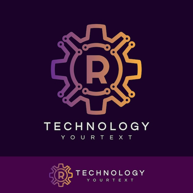 Technology initial Letter R Logo de diseño