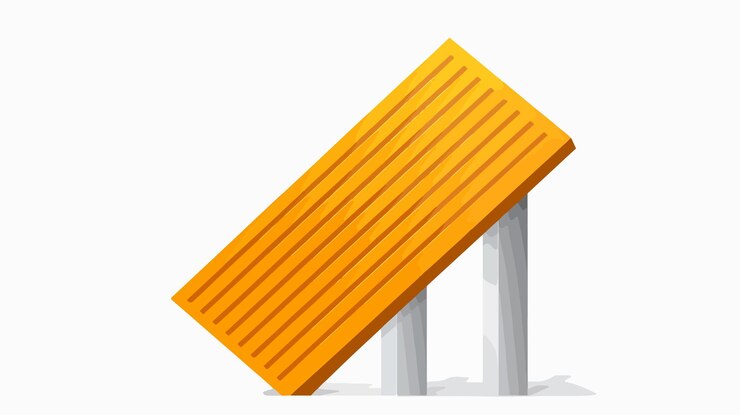 Vector un techo de madera amarillo con una sombra de una viga de madera