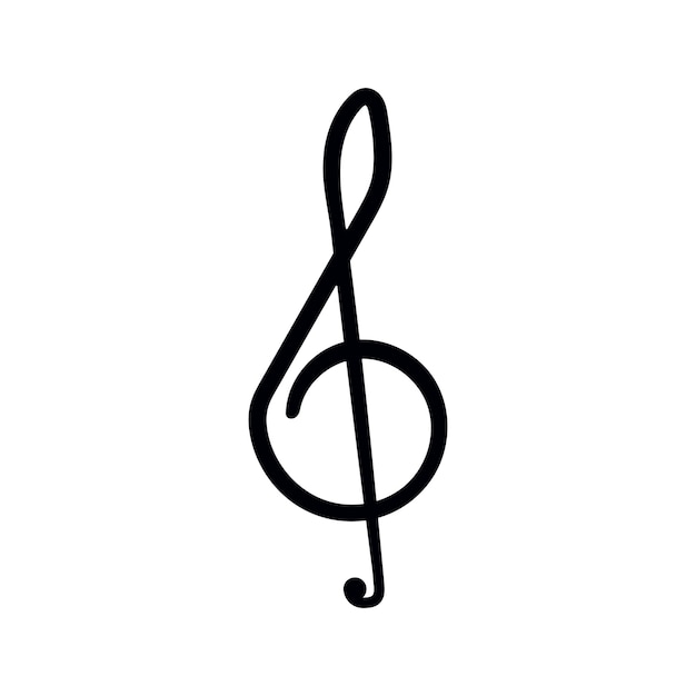 Tecla de clave de nota musical Ilustración vectorial aislada en fondo blanco
