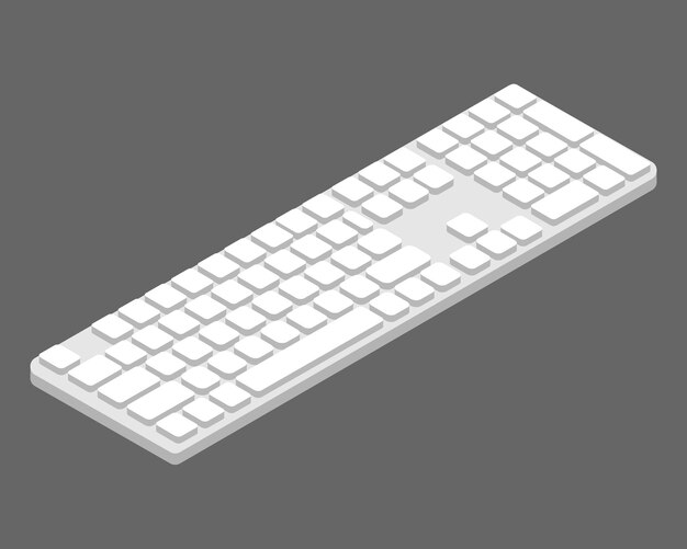 Vector un teclado blanco con un teccado blanco en él