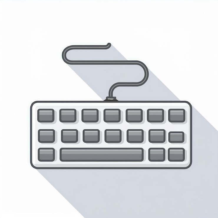 Vector un teclado de computadora con un fondo blanco que dice citas en la parte inferior