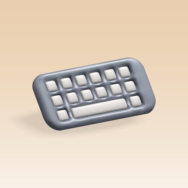 Teclado de computadora icono 3d teclado qwerty ilustración 3d