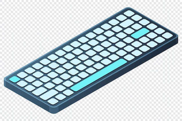 Vector teclado de computadora isométrica componentes de hardware de computadora personal teclado de computadora moderno ilustración vectorial