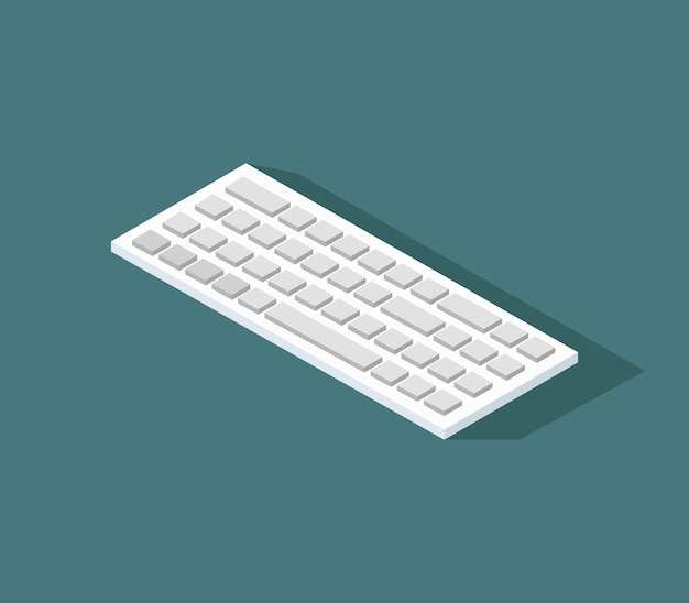 Teclado de computadora isométrica