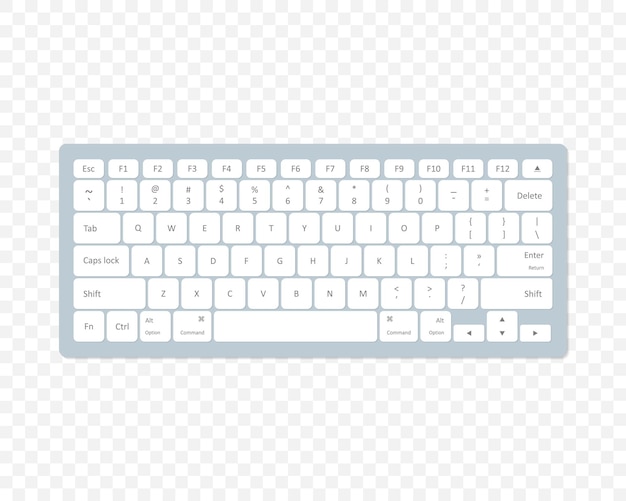 Teclado de computadora moderno sobre fondo transparente ilustración vectorial eps 10