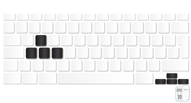 Vector teclado de computadora realista. diseño moderno. ilustración de vector de teclado portátil. concepto clave limpio