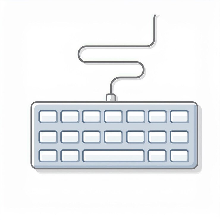 Vector un teclado de computadora con un teccado azul y blanco en él