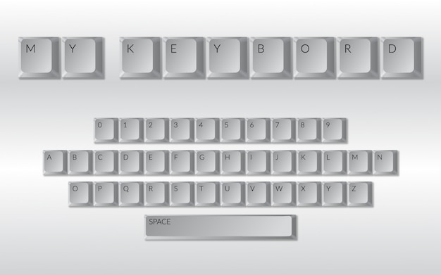 Vector teclado editable alphabeth y número