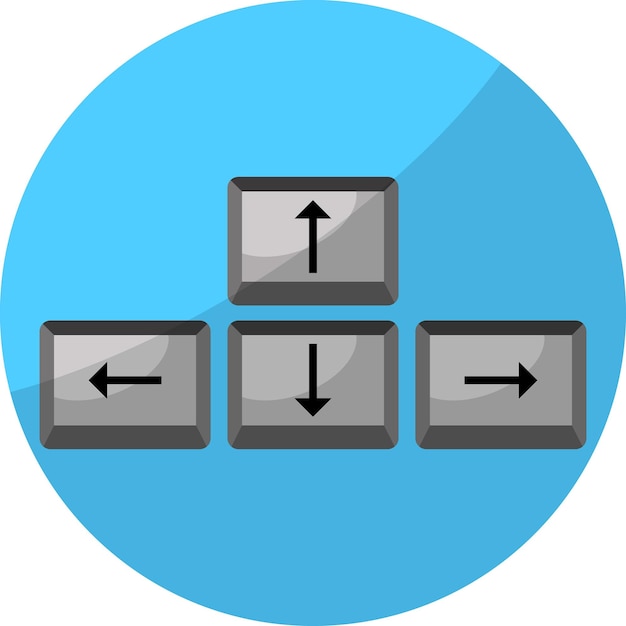 Teclado de juego de flecha de botón Juego de botón de flecha y gamepad de juego Ilustración de diseño plano abstracto vectorial