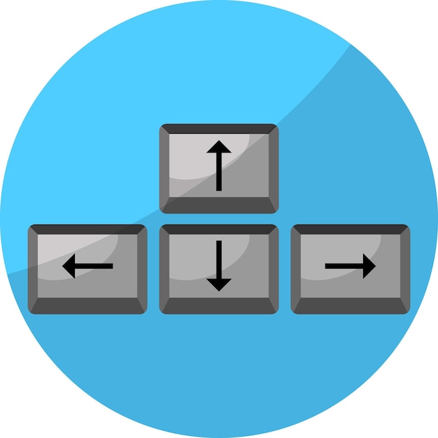 Teclado de juego de flecha de botón juego de botón de flecha y gamepad de juego ilustración de diseño plano abstracto vectorial