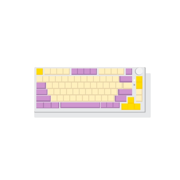 Teclado mecánico 75 diseño Teclado de computadora Ilustración del icono del teclado