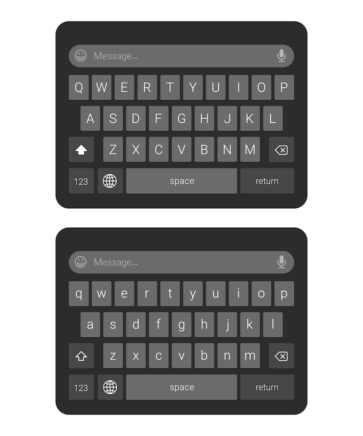 Vector teclado moderno negro de un teléfono inteligente con fondo transparente