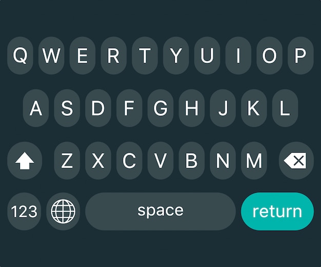 Teclado moderno de smartphone, botones de alfabeto.