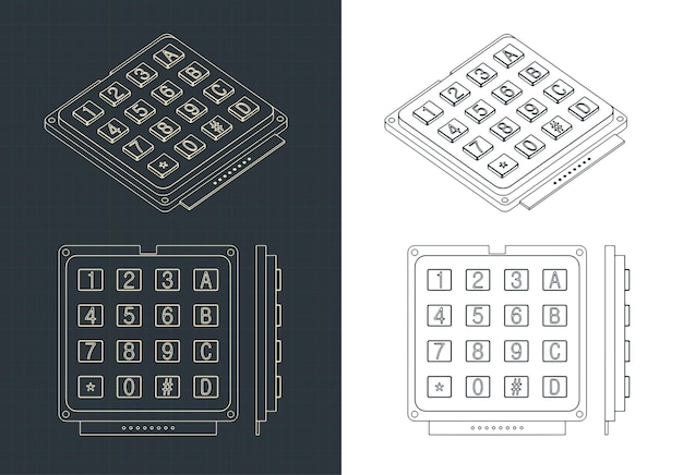 Teclado numérico 16 teclas de dibujo