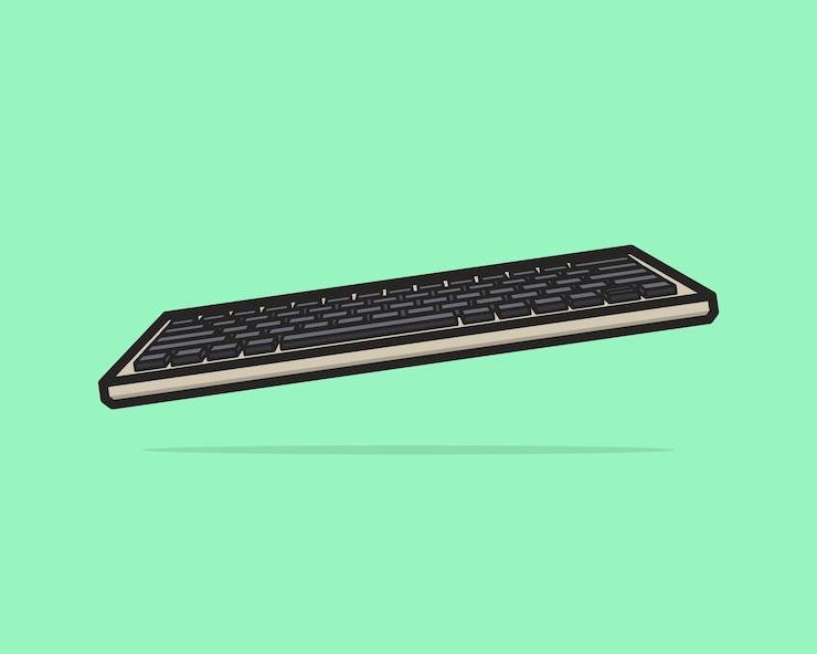 Vector teclado de pc negro vectorial, el teclado es una herramienta muy útil para la computadora personal