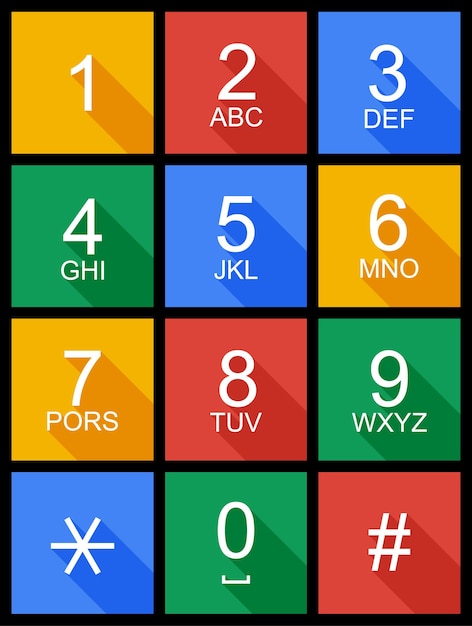 Teclado plano vectorial para teléfono