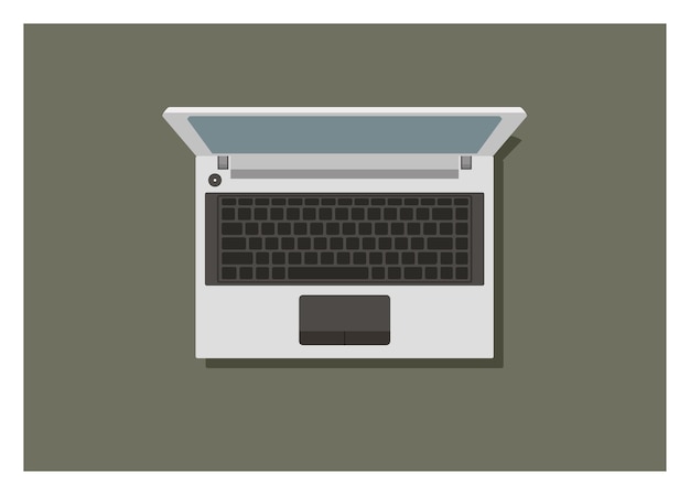 Teclado de portátil Vista superior Ilustración plana sencilla