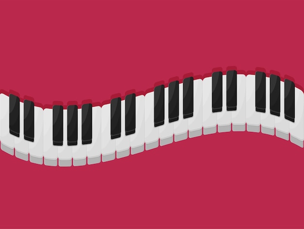 Vector teclado de tecla de piano de fondo plano musical