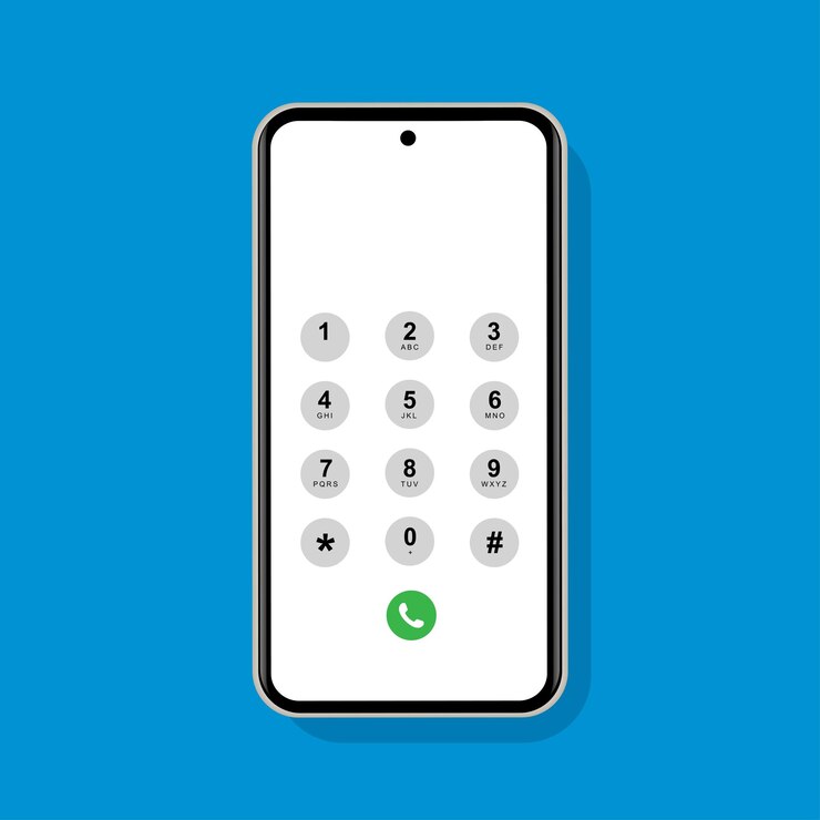 Teclado de teléfono inteligente para marcar números y letras Dispositivo de teclado de interfaz Para marcar números, teléfono en pantalla