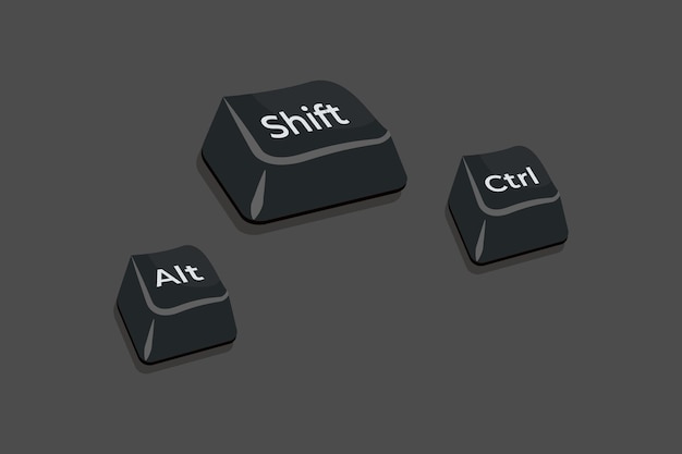 Vector el teclado vectorial de la computadora, los conceptos de texto de los botones, los vectores.