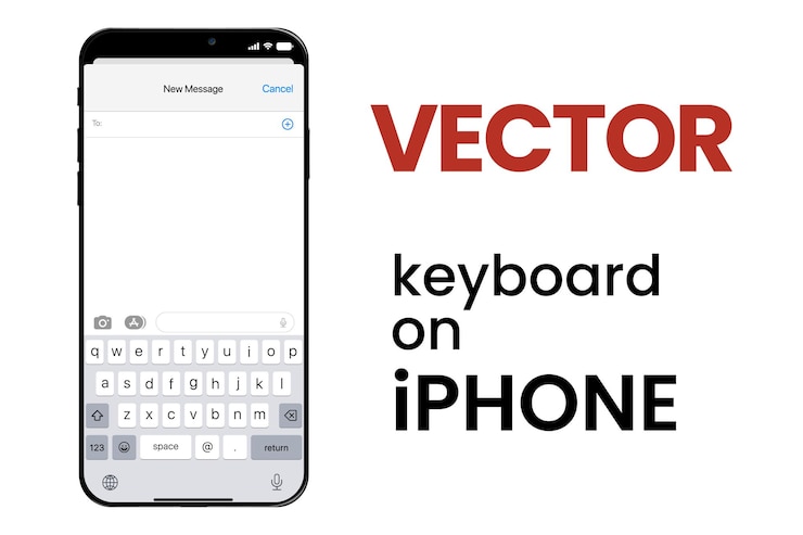 Vector teclado vectorial en el iphone