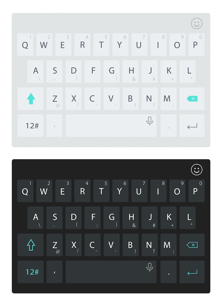 Vector teclado virtual para smartphone