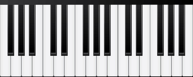 Vector teclados de piano. varios ángulos y vistas ilustración vectorial