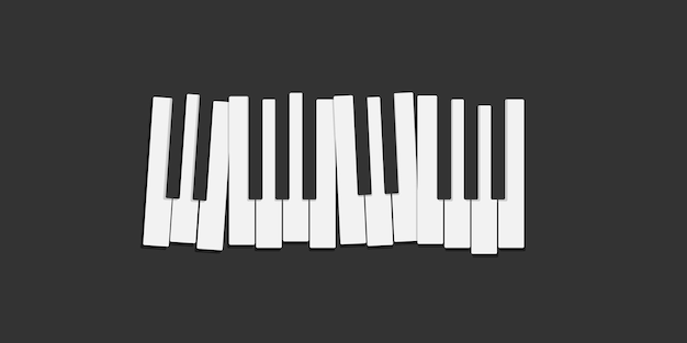 Teclas de piano aisladas en negro