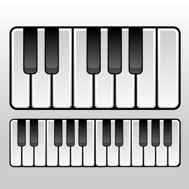 Teclas de piano de aspecto 3d