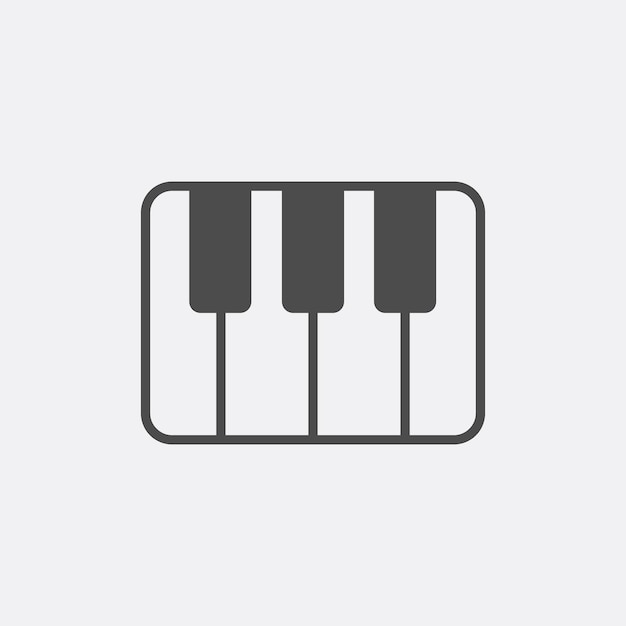 Teclas de piano de icono aisladas sobre fondo blanco Ilustración vectorial
