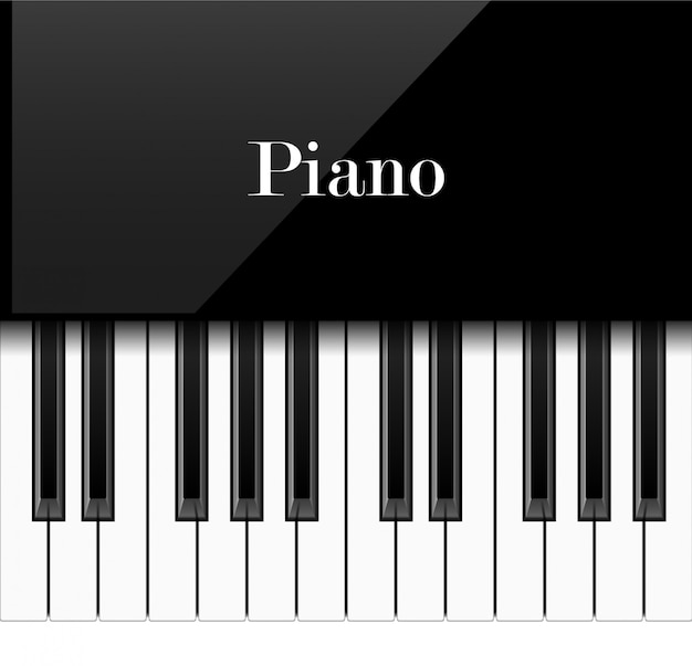 Teclas de piano realistas, ilustración