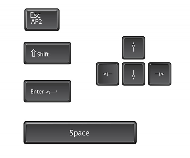 Teclas principales del teclado vector.