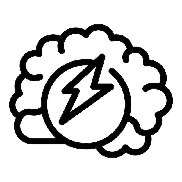 Técnica de resolución de problemas con el vector del contorno del icono de la tormenta mental