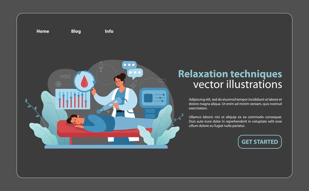 Vector técnicas de relajación una representación serena de una sesión de relajacion haciendo hincapié en la tranquilidad y