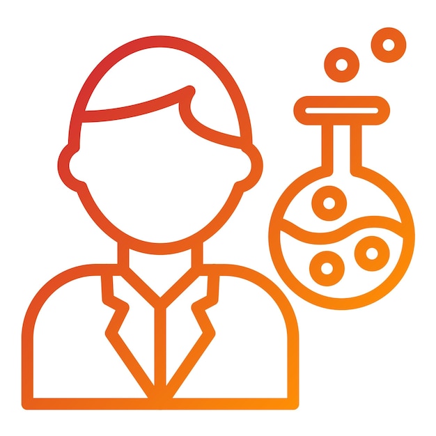 Técnico de laboratorio de diseño vectorial Estilo del icono