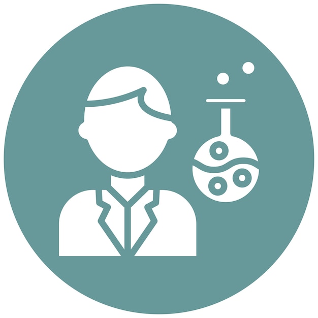 Técnico de laboratorio de diseño vectorial Estilo del icono