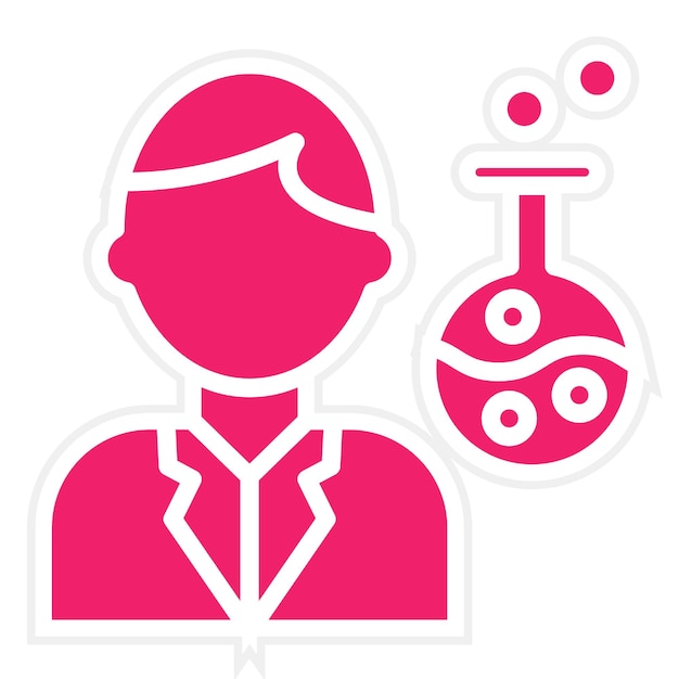 Técnico de laboratorio de diseño vectorial Estilo del icono