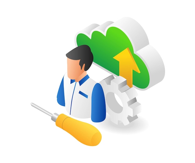 Técnico de mantenimiento de seguridad de servidores en la nube de TI