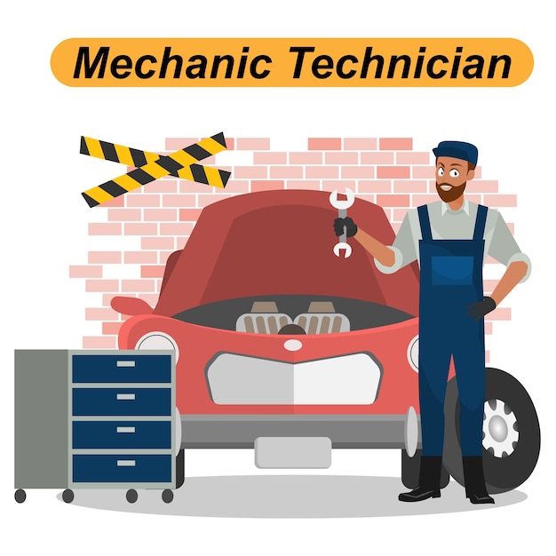 Vector técnico de mecánicos dibujos animados set trabajadores grupo de personajes de personas industriales