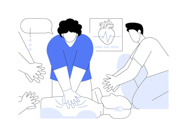 Técnicos médicos de emergencia aislados ilustraciones vectoriales de dibujos animados grupo de estudiantes de medicina