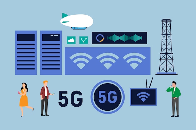 Vector tecnología 5g