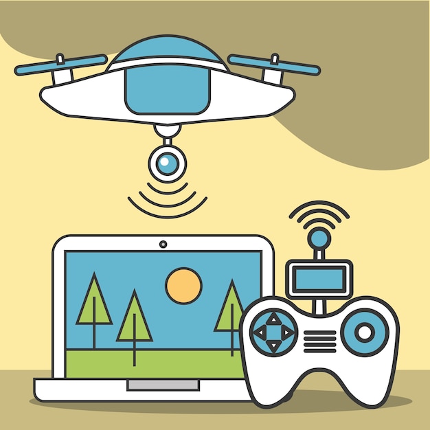 tecnología de abejón señal de control futurista portátil