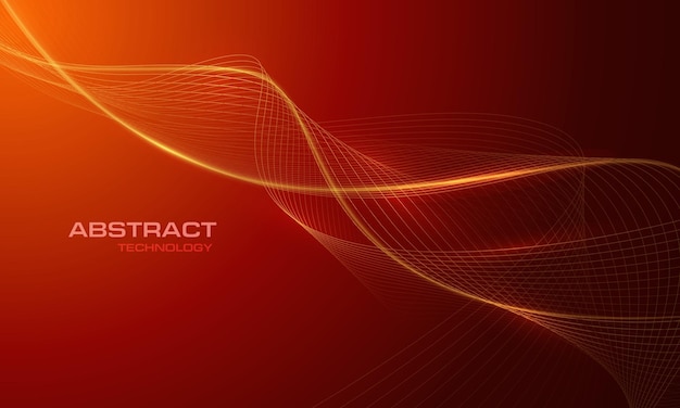 Tecnología abstracta curva de onda de luz roja diseño moderno futurista vector de fondo creativo