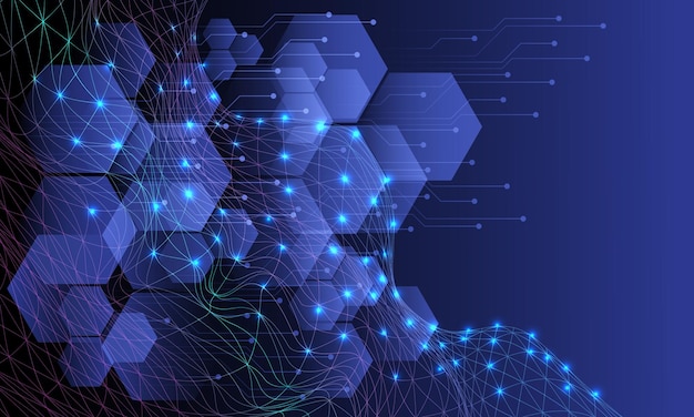 Tecnología abstracta datos de comunicación digital diseño geométrico vectorial de fondo futurista moderno