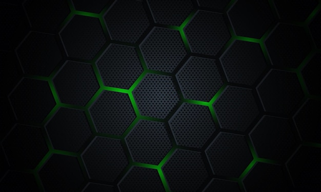 Tecnología abstracta con fondo hexagonal.