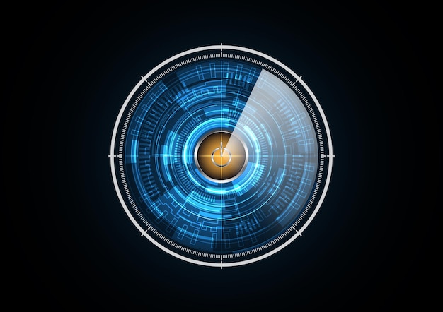 Tecnología abstracta futuro bloqueo radar seguridad círculo fondo vector ilustración